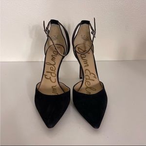 Sam Edelman Black Leather Suede High Heels